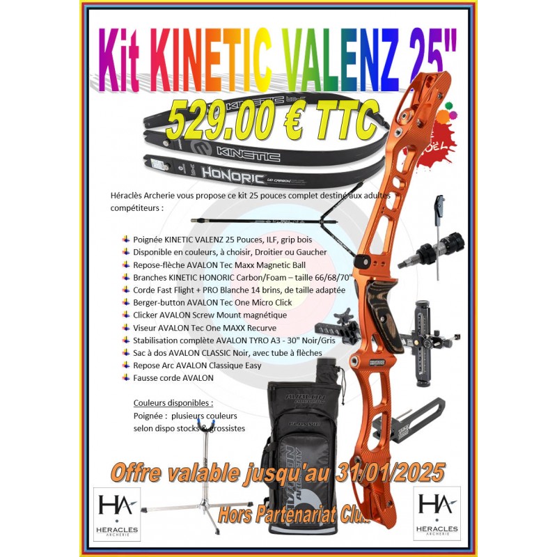 HERACLES ARCHERIE KIT DE NOEL 2024 KINETIC VALENZ 25 POUCES LA BREDE MENETROL BRANCHES HONORIC CARBON FOAM COMPETITION